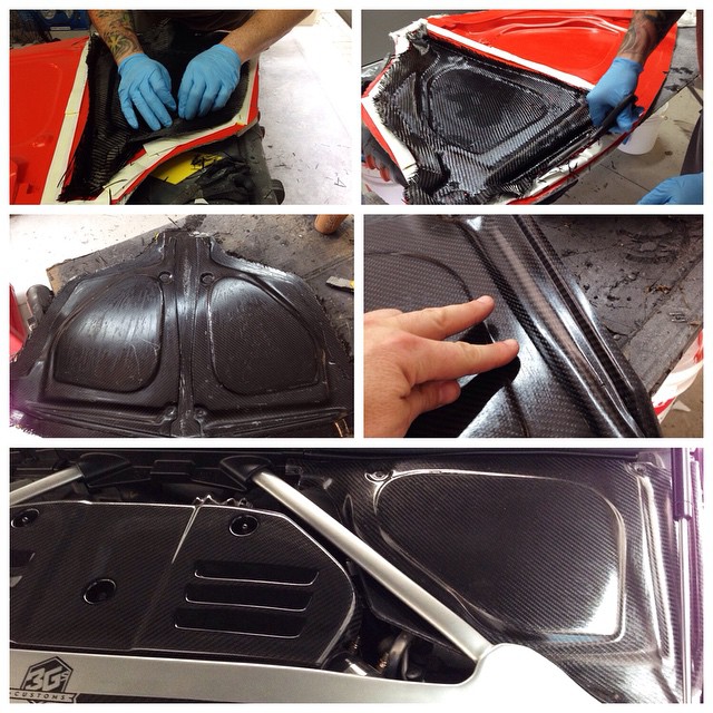 Jason Gale Nissan 370Z PASMAG Tuner Battlegrounds carbon fiber hood