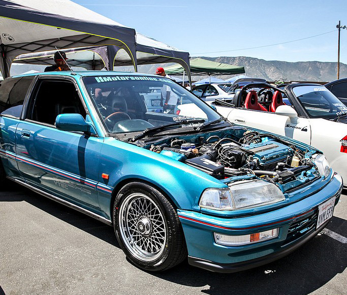 PASMAG Tuner Battlegrounds Live SPOCOM Anaheim California Jose Del Villar 1991 Honda Civic Driver Close