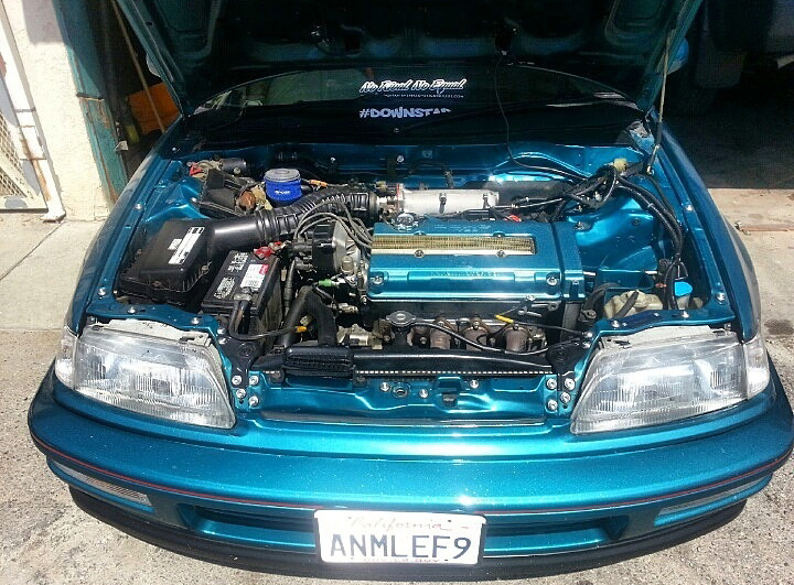 PASMAG Tuner Battlegrounds Live SPOCOM Anaheim California Jose Del Villar 1991 Honda Civic Engine Open