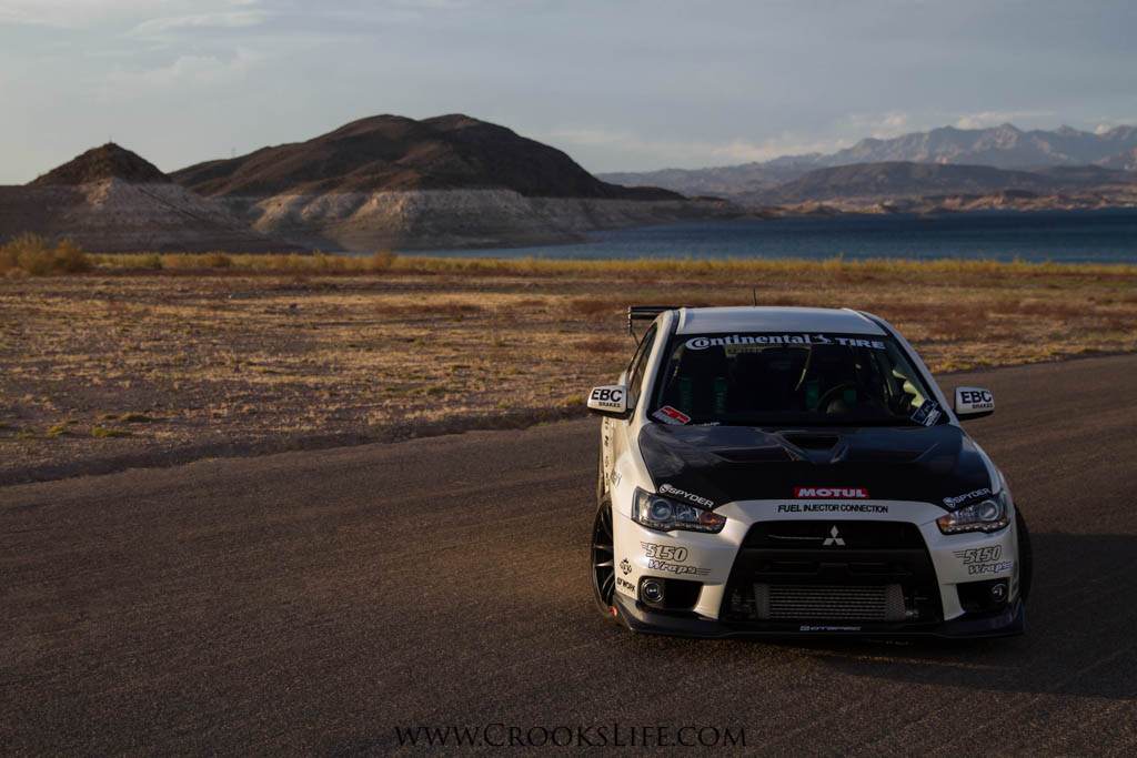 PASMAG Tuner Battlegrounds Live SPOCOM Anaheim July 12 2014 Reginald Cunanan 2011 Mitsubishi Evo X Front Desert